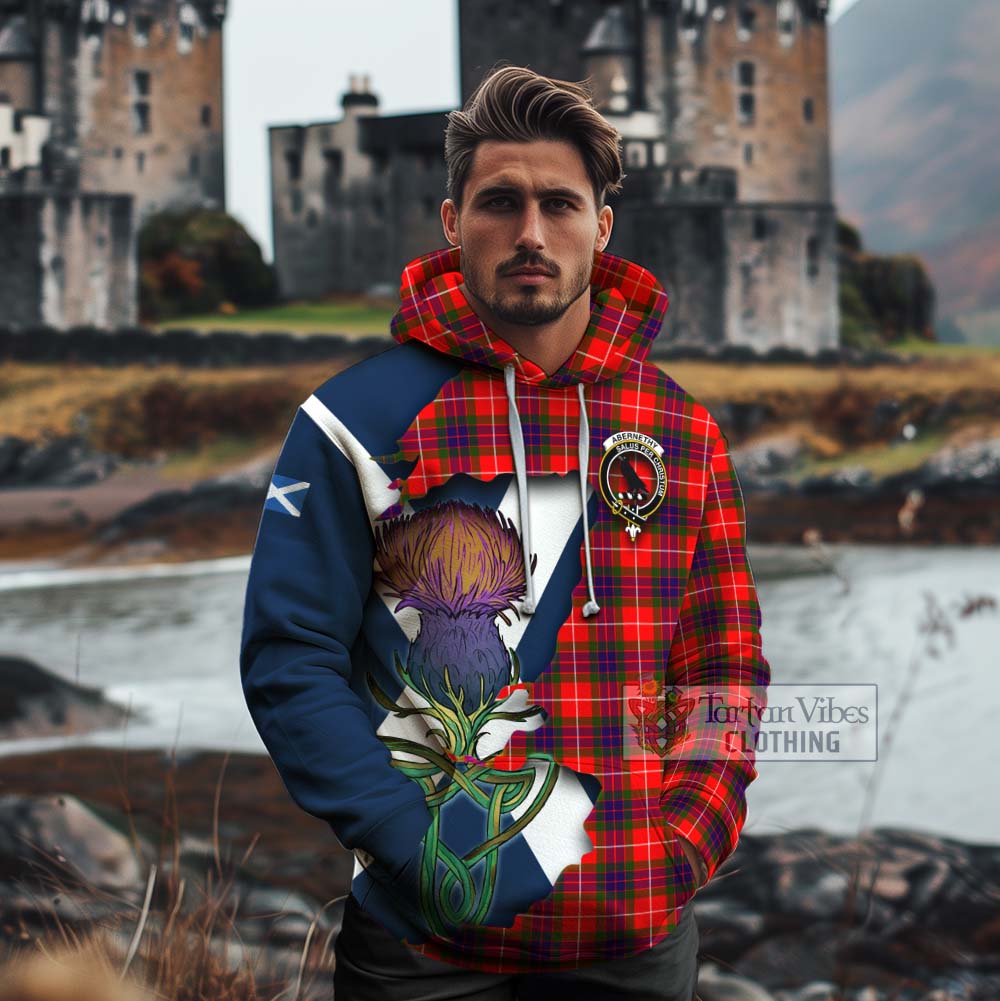 Tartan Vibes Clothing Abernethy Tartan Family Crest Cotton Hoodie Scottish Thistle Celtic Inspired