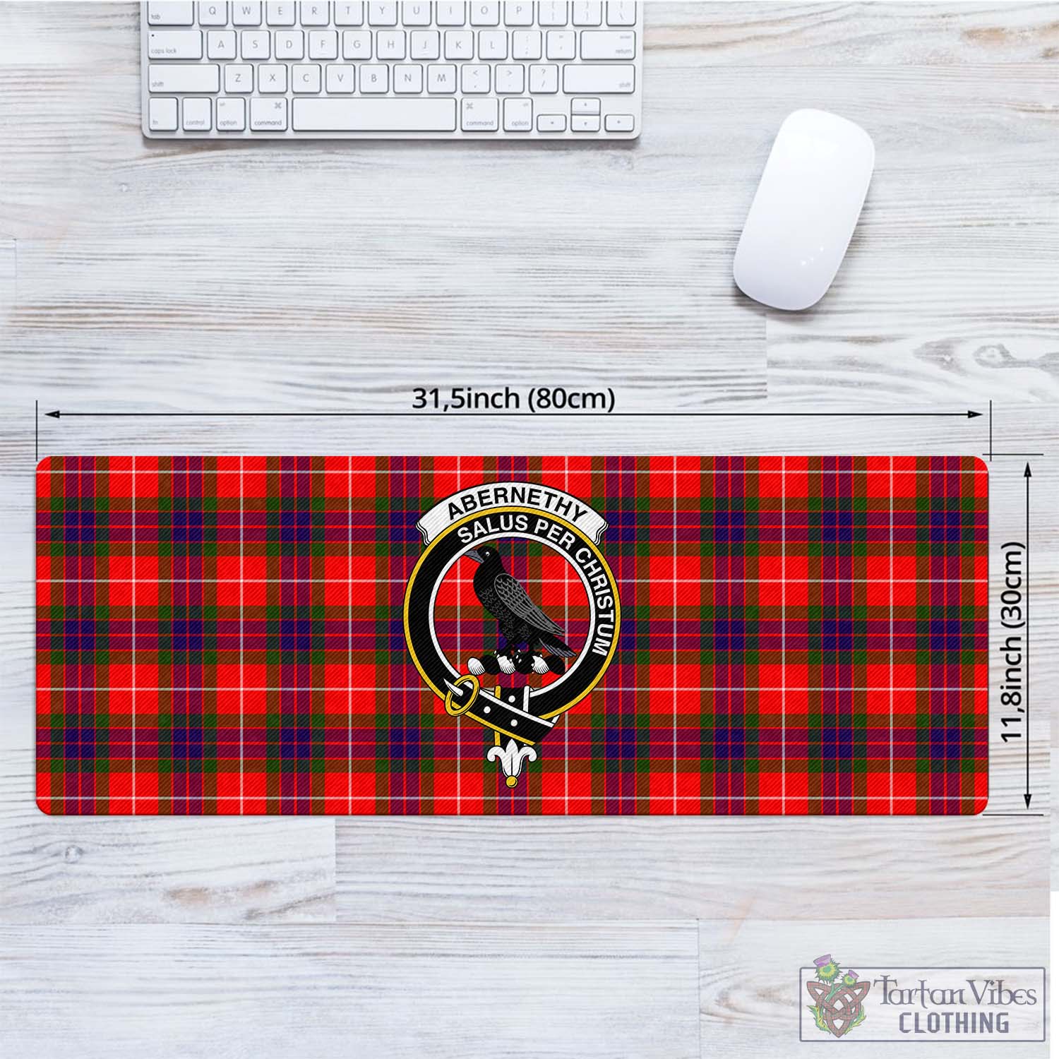 Tartan Vibes Clothing Abernethy Tartan Mouse Pad with Family Crest