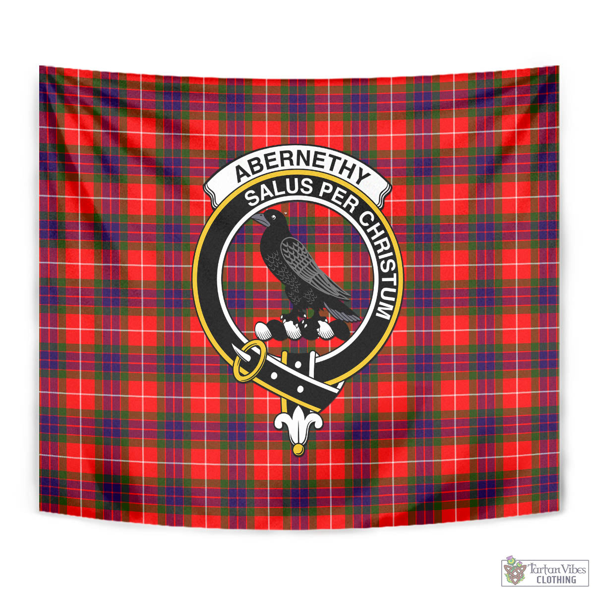 Tartan Vibes Clothing Abernethy Tartan Tapestry Wall Hanging and Home Decor for Room with Family Crest