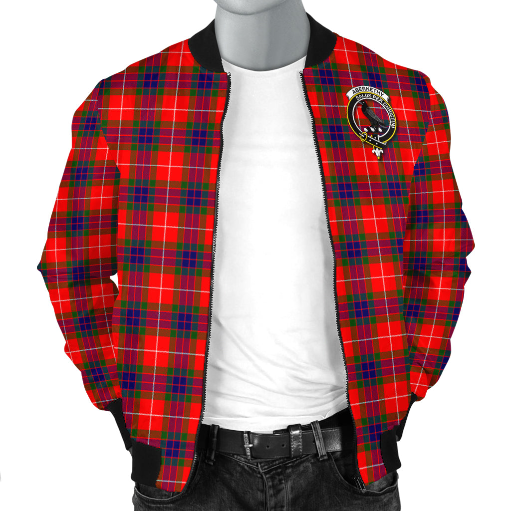 Abernethy Tartan Bomber Jacket with Family Crest - Tartanvibesclothing