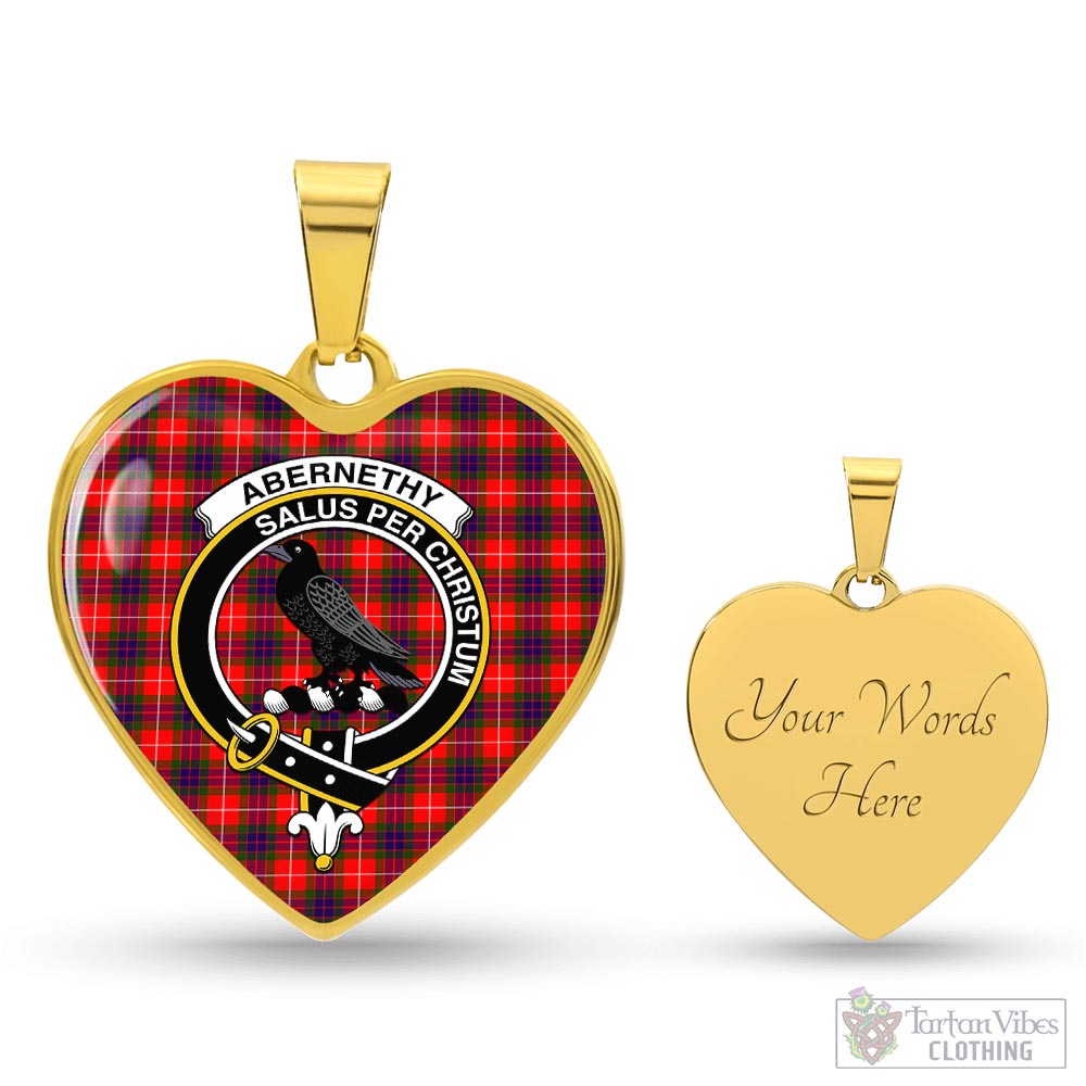 Tartan Vibes Clothing Abernethy Tartan Heart Necklace with Family Crest