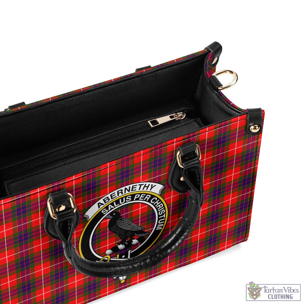 Tartan Vibes Clothing Abernethy Tartan Luxury Leather Handbags with Family Crest