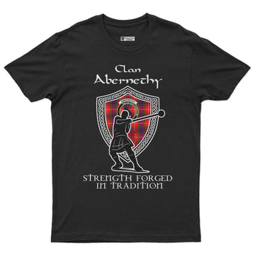 Abernethy Clan Crest Highland Games T Shirt Strength Forged In Tradition - Tartan Vibes Clothing