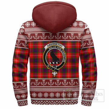 Abernethy Clan Tartan Christmas Fleece Hoodie with Family Crest - Tartan Vibes Clothing