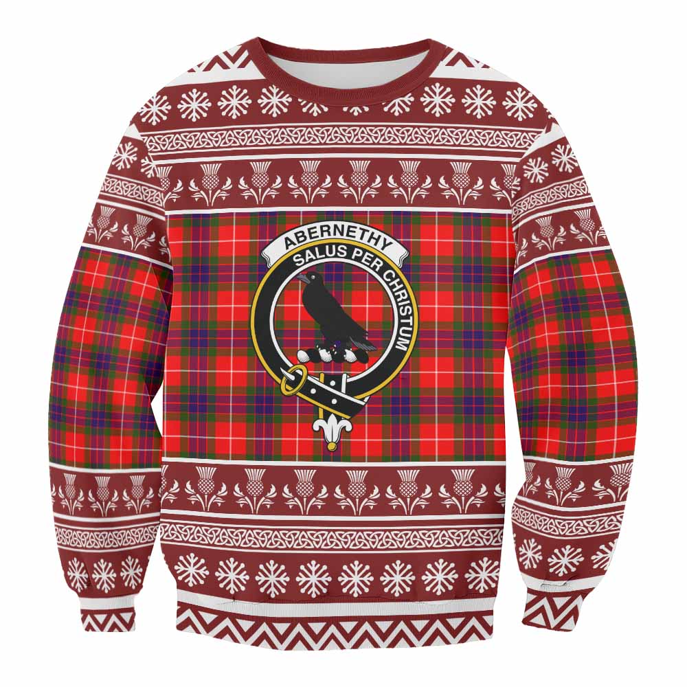 Abernethy Clan Tartan Christmas Sweatshirt with Family Crest - Tartan Vibes Clothing