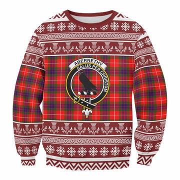 Abernethy Clan Tartan Christmas Sweatshirt with Family Crest - Tartan Vibes Clothing