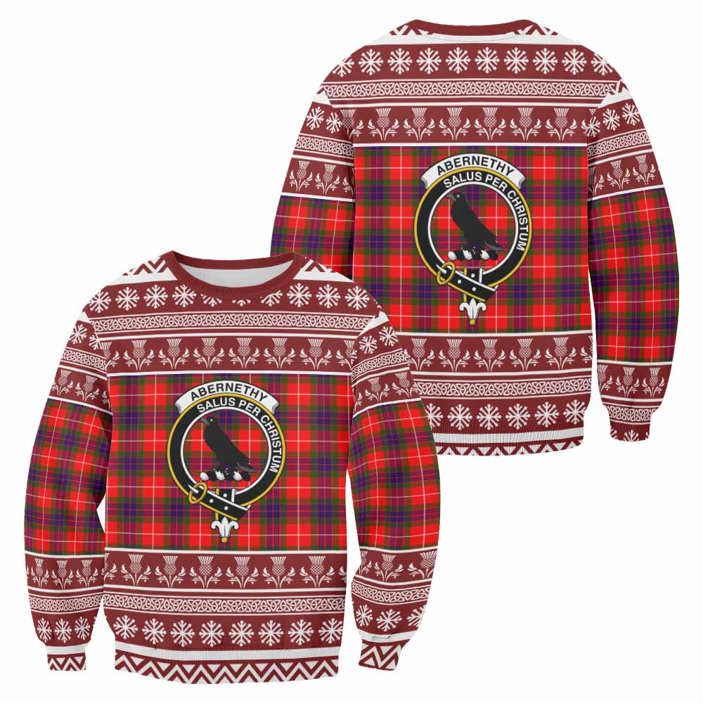 Abernethy Clan Tartan Christmas Sweatshirt with Family Crest - Tartan Vibes Clothing