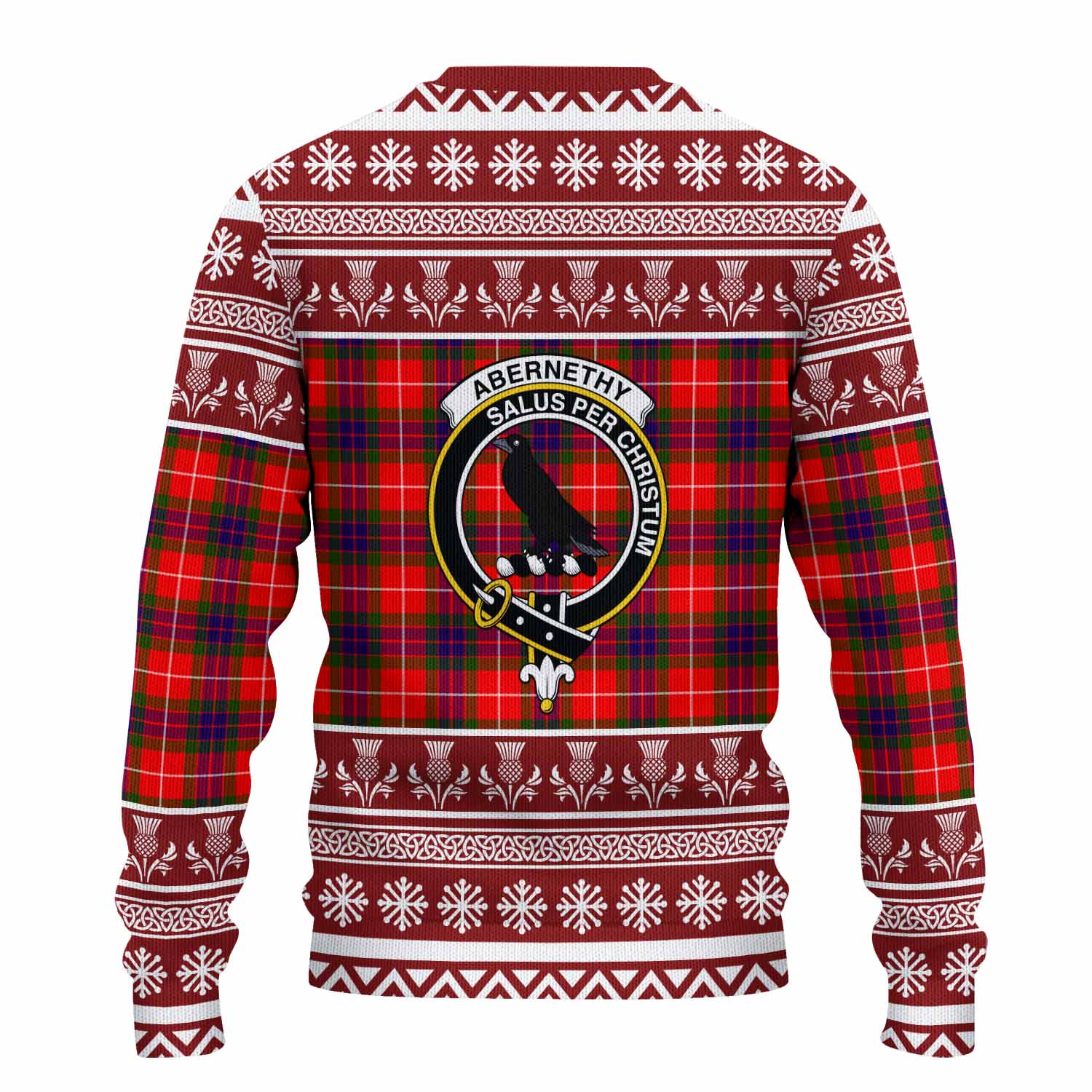Abernethy Clan Tartan Christmas Ugly Sweater with Family Crest - Tartan Vibes Clothing