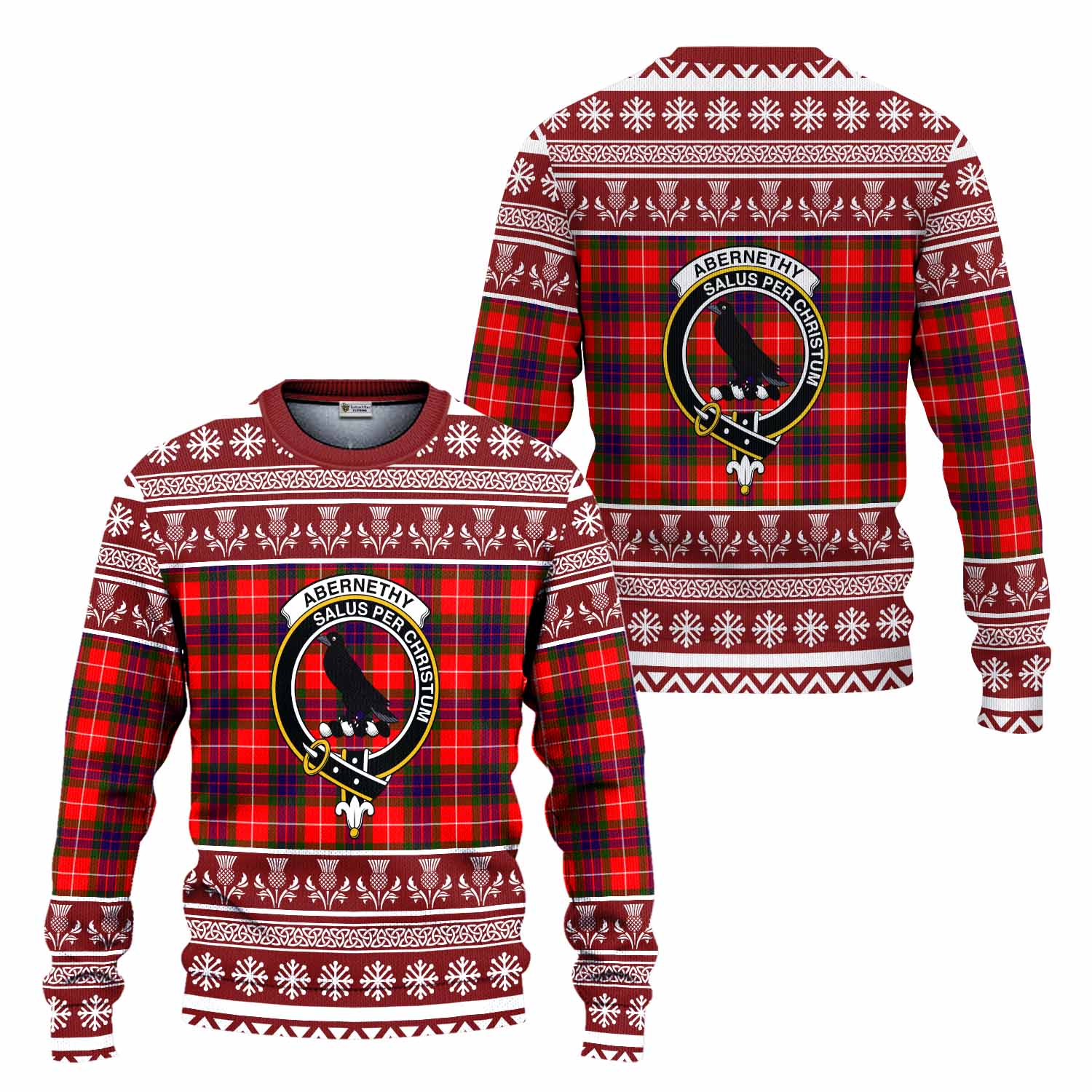 Abernethy Clan Tartan Christmas Ugly Sweater with Family Crest - Tartan Vibes Clothing