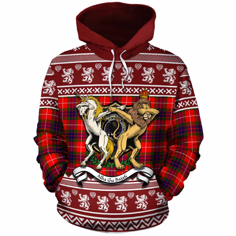 Abernethy Clan Tartan Crest Christmas Cotton Hoodie Coat of Arms Funny Style - Tartan Vibes Clothing