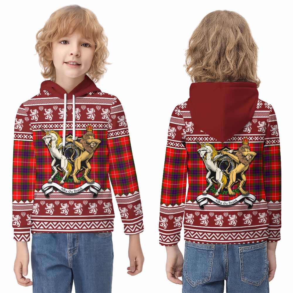 Abernethy Clan Tartan Crest Christmas Kid Hoodie Coat of Arms Funny Style - Tartan Vibes Clothing