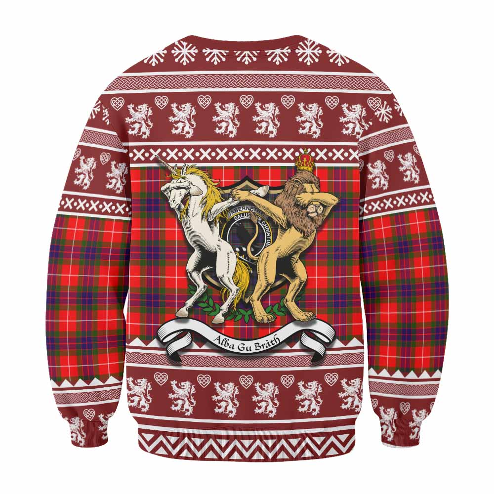 Abernethy Clan Tartan Crest Christmas Sweatshirt Coat of Arms Funny Style - Tartan Vibes Clothing