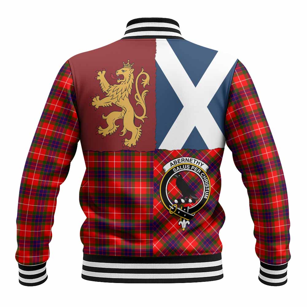 Abernethy Crest Tartan Baseball Jacket with Lion Rampant Saltire Style