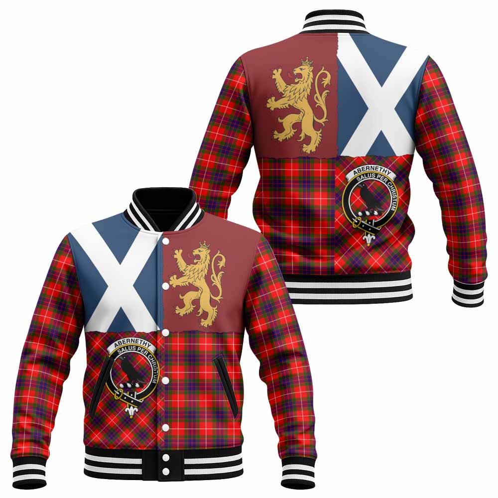 Abernethy Crest Tartan Baseball Jacket with Lion Rampant Saltire Style