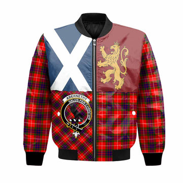 Abernethy Crest Tartan Bomber Jacket with Lion Rampant Saltire Style
