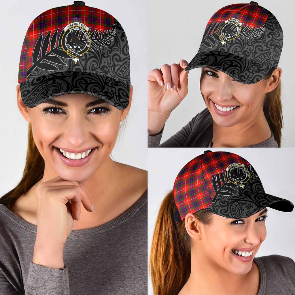 Abernethy Crest Tartan Classic Cap with New Zealand Silver Fern Half Style