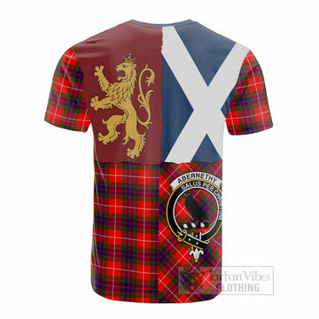 Abernethy Crest Tartan Cotton T-shirt with Lion Rampant Saltire Style