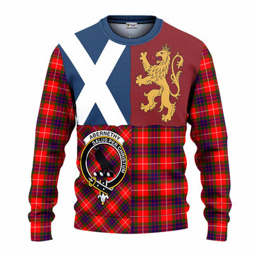 Abernethy Crest Tartan Knitted Sweater with Lion Rampant Saltire Style