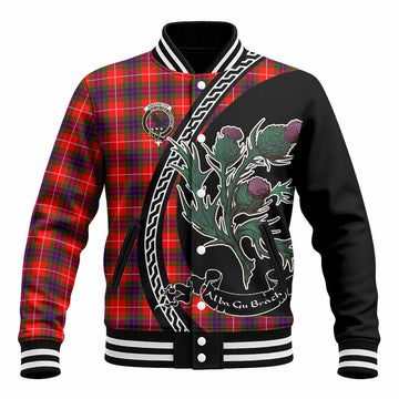 Abernethy Family Crest Tartan Baseball Jacket Alba Thistle Inspired - Tartan Vibes Clothing