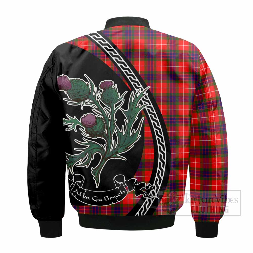 Abernethy Family Crest Tartan Bomber Jacket Alba Thistle Inspired - Tartan Vibes Clothing