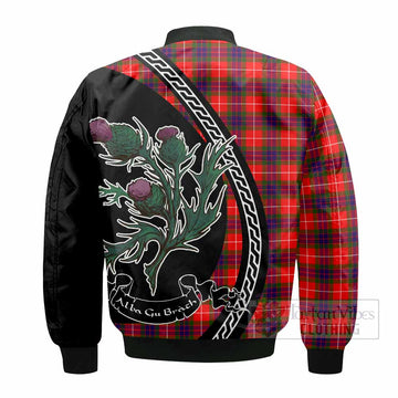 Abernethy Family Crest Tartan Bomber Jacket Alba Thistle Inspired - Tartan Vibes Clothing
