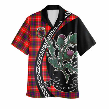 Abernethy Family Crest Tartan Hawaiian Shirt Alba Thistle Inspired - Tartan Vibes Clothing