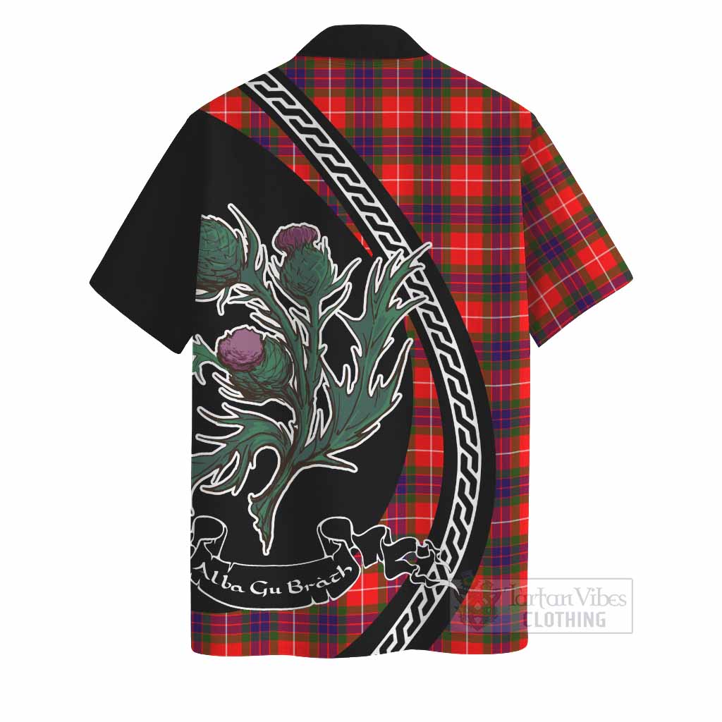 Abernethy Family Crest Tartan Hawaiian Shirt Alba Thistle Inspired - Tartan Vibes Clothing