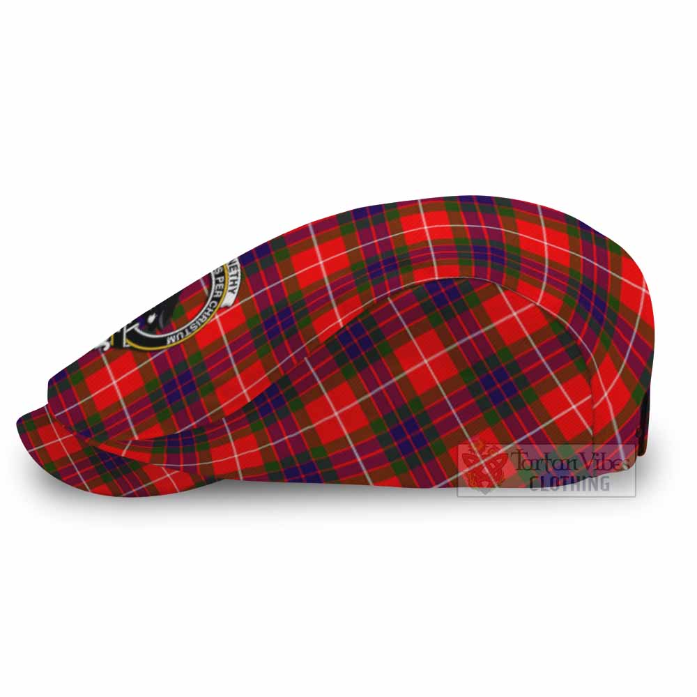 Abernethy Family Crest Tartan Jeff Cap, Tartan Flat Cap