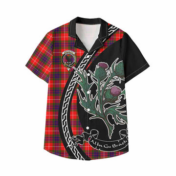Abernethy Family Crest Tartan Kid Hawaiian Shirt Alba Thistle Inspired - Tartan Vibes Clothing