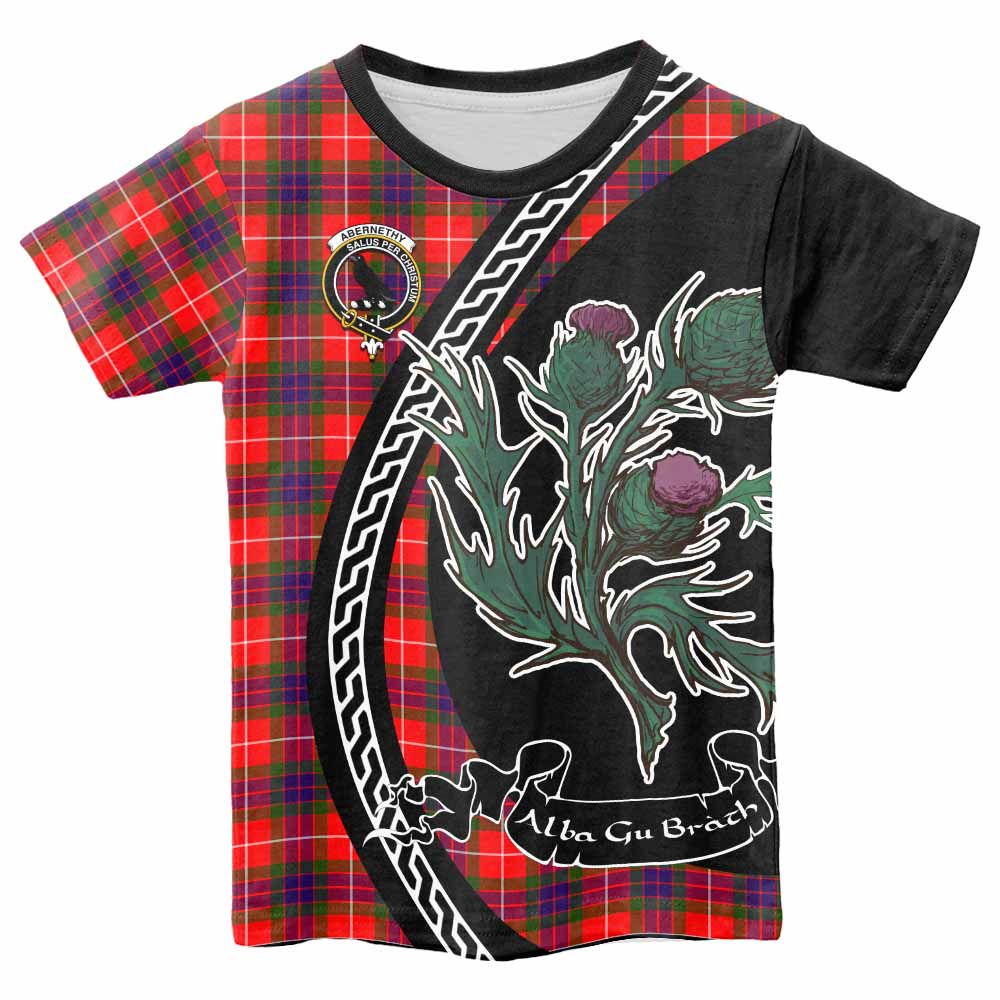 Abernethy Family Crest Tartan Kid T-shirt Alba Thistle Inspired - Tartan Vibes Clothing