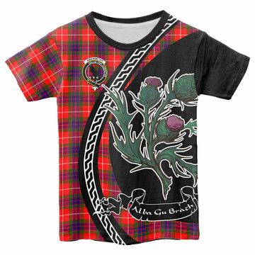 Abernethy Family Crest Tartan Kid T-shirt Alba Thistle Inspired - Tartan Vibes Clothing