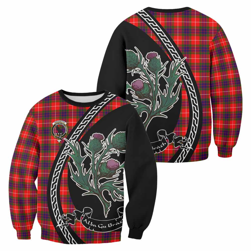 Abernethy Family Crest Tartan Sweatshirt Alba Thistle Inspired - Tartan Vibes Clothing
