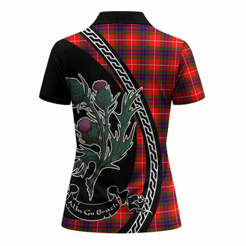 Abernethy Family Crest Tartan Women Polo Shirt Alba Thistle Inspired - Tartan Vibes Clothing