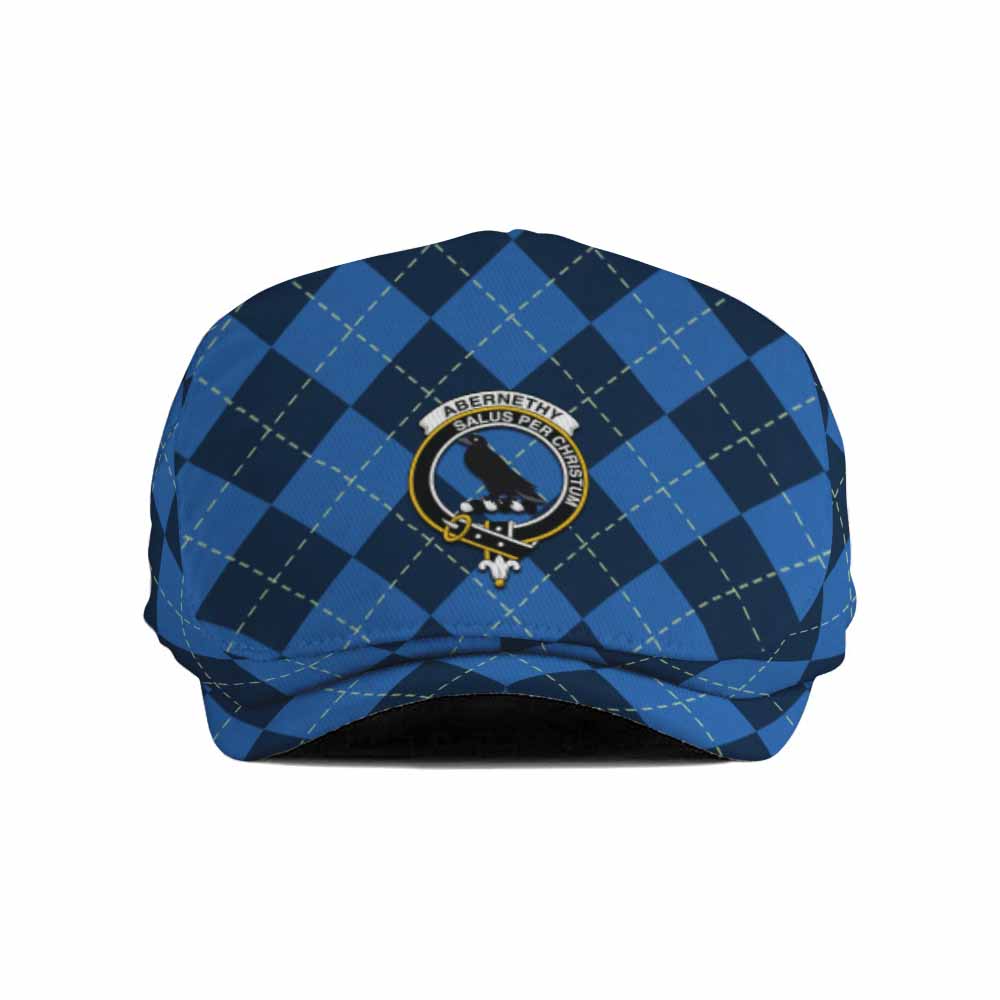 Abernethy Scottish Family Crest Flat Cap, Jeff Cap Navy Argyle Classic Style - Tartan Vibes Clothing