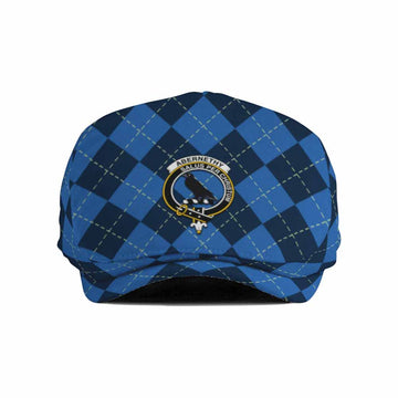 Abernethy Scottish Family Crest Flat Cap, Jeff Cap Navy Argyle Classic Style