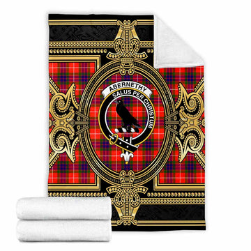 Abernethy Scottish Tartan Crest Blanket Royal Stylized