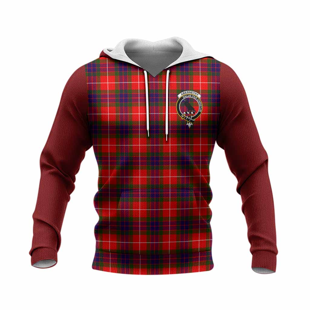 Abernethy Tartan Accent Knitted Hoodie with Family Crest