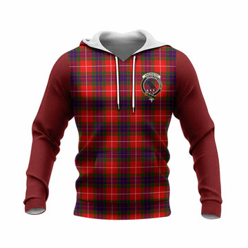 Abernethy Tartan Accent Knitted Hoodie with Family Crest