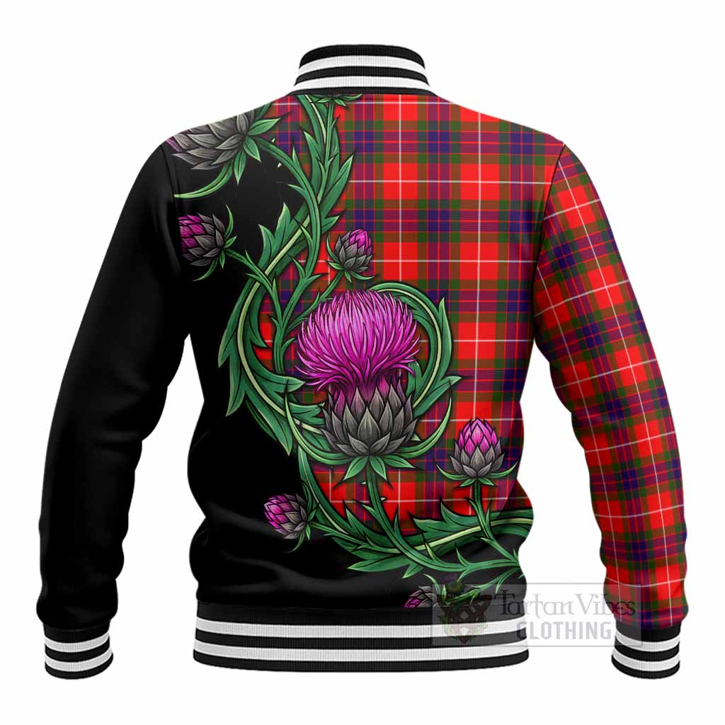 Abernethy Tartan Baseball Jacket Resilient Scottish Thistle - Tartan Vibes Clothing