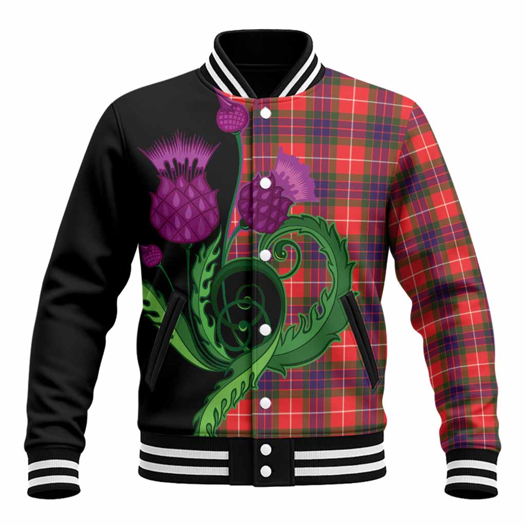 Abernethy Tartan Baseball Jacket Traditional Scottish Thistle