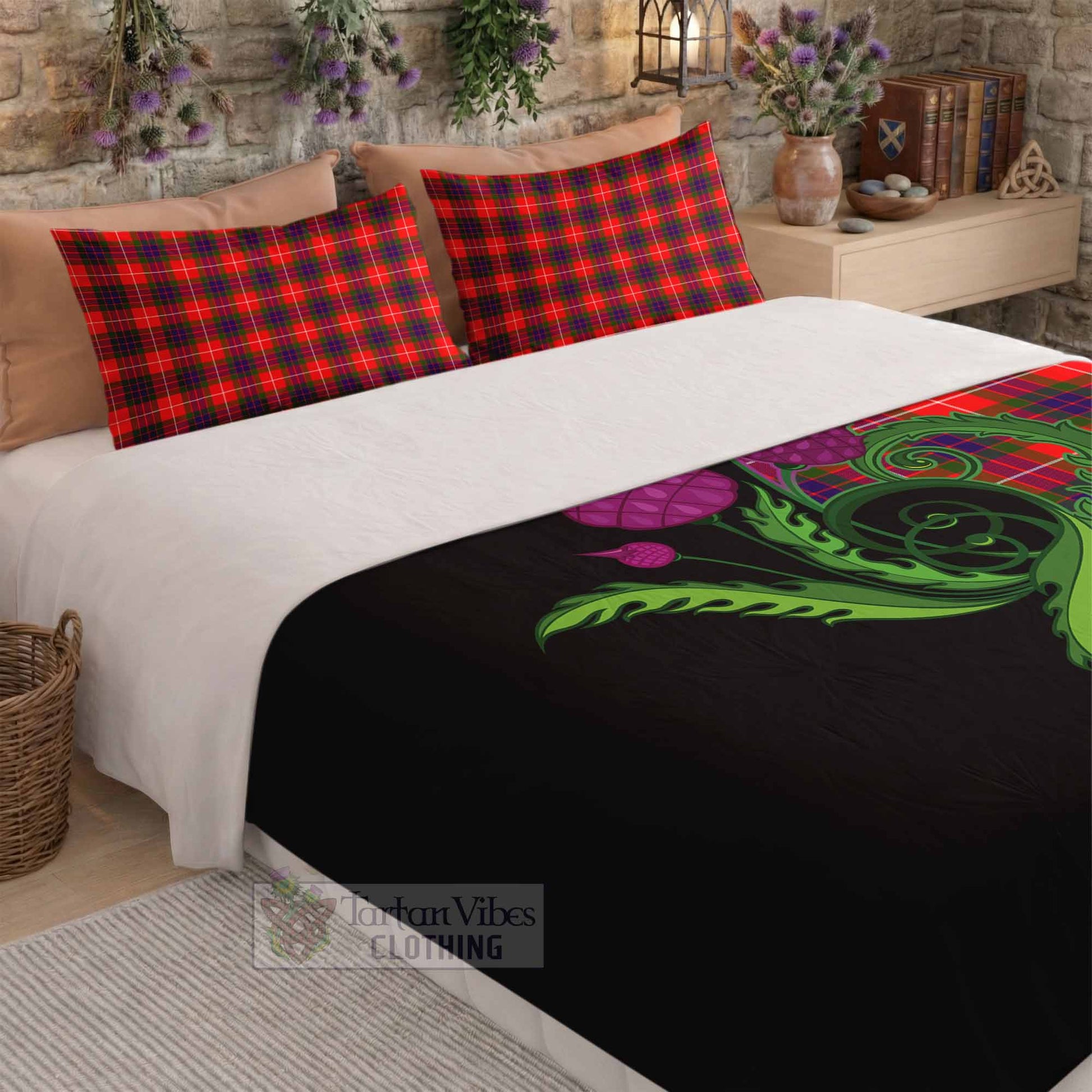 Abernethy Tartan Bedding Set Traditional Scottish Thistle - Tartan Vibes Clothing