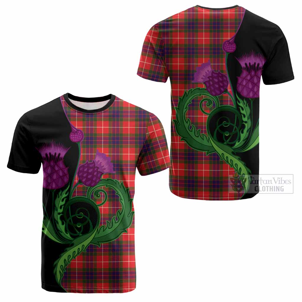 Abernethy Tartan Cotton T-shirt Traditional Scottish Thistle