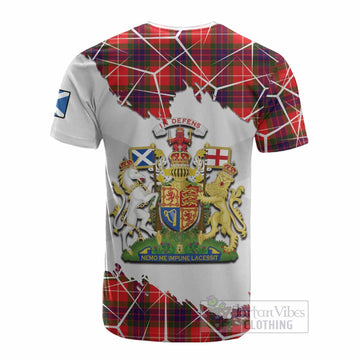 Abernethy Tartan Cotton T-shirt with Family Crest and Lion Rampant Grunge Style
