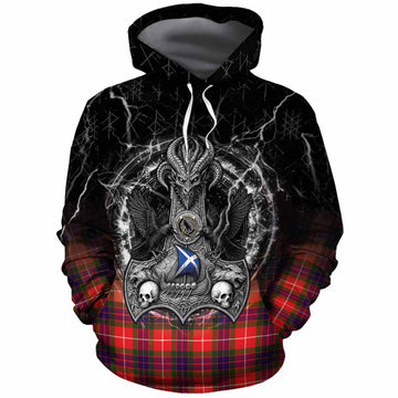 Abernethy Tartan Crest Cotton Hoodie Celtic Odin's Raven Legacy
