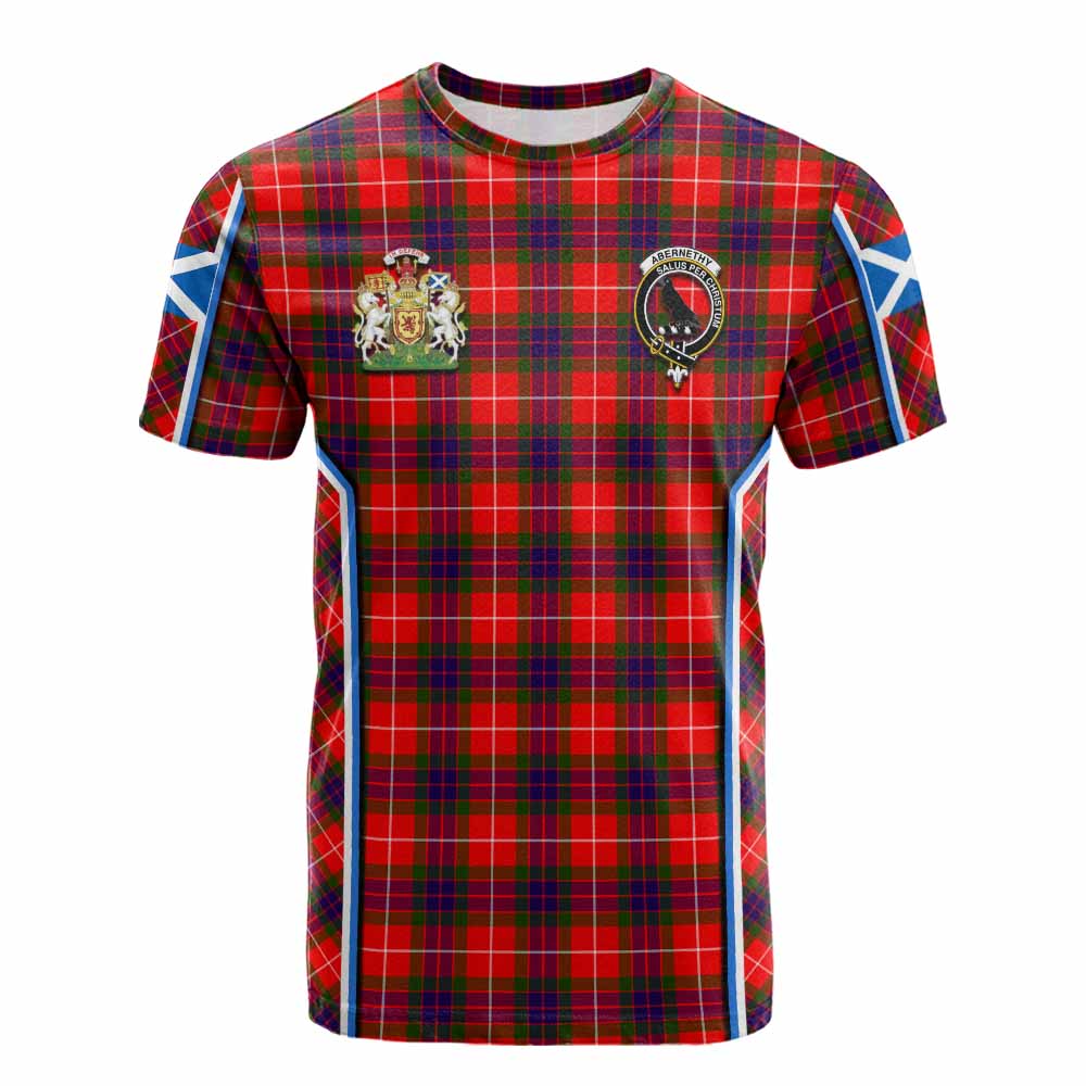 Abernethy Tartan Crest Cotton T-shirt Scotland Coat of Arm Flag Style - Tartan Vibes Clothing