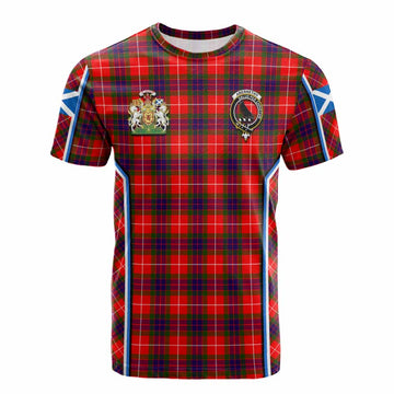 Abernethy Tartan Crest Cotton T-shirt Scotland Coat of Arm Flag Style