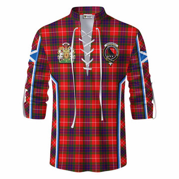 Abernethy Tartan Crest Ghillie Kilt Shirt Scotland Coat of Arm Flag Style