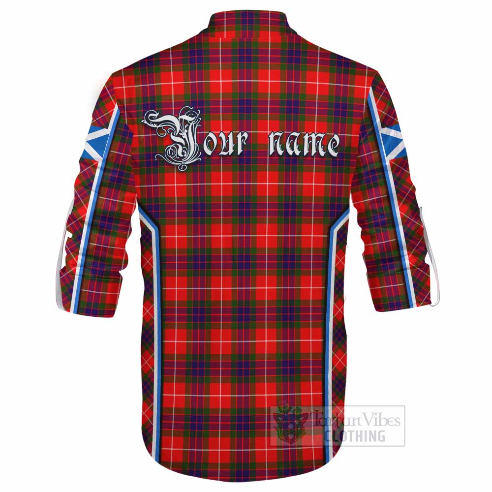 Abernethy Tartan Crest Ghillie Kilt Shirt Scotland Coat of Arm Flag Style - Tartan Vibes Clothing