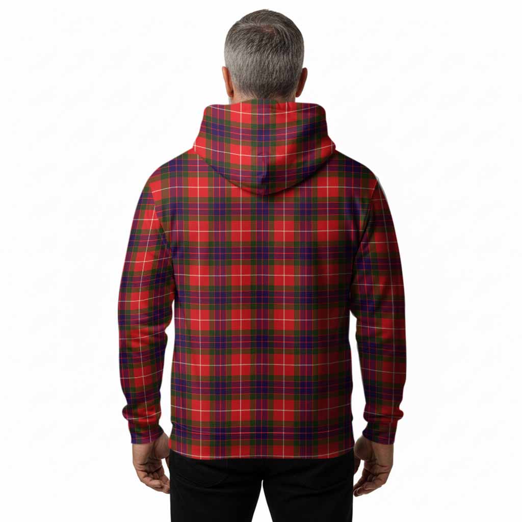 Abernethy Tartan Crest Hoodie Ferocious Lion Style