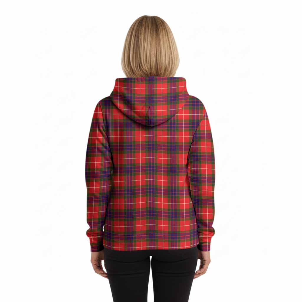 Abernethy Tartan Crest Hoodie Ferocious Lion Style